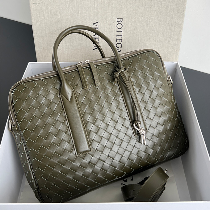 bottega veneta getaway intreccio leather briefcase #766361